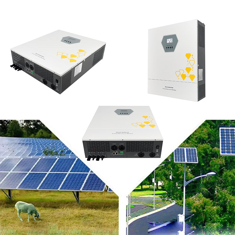 11000W  48VDC 220VAC Hybrid Solar Inverter Dual MPPT tracker plus Parallel 6pcs with BMS