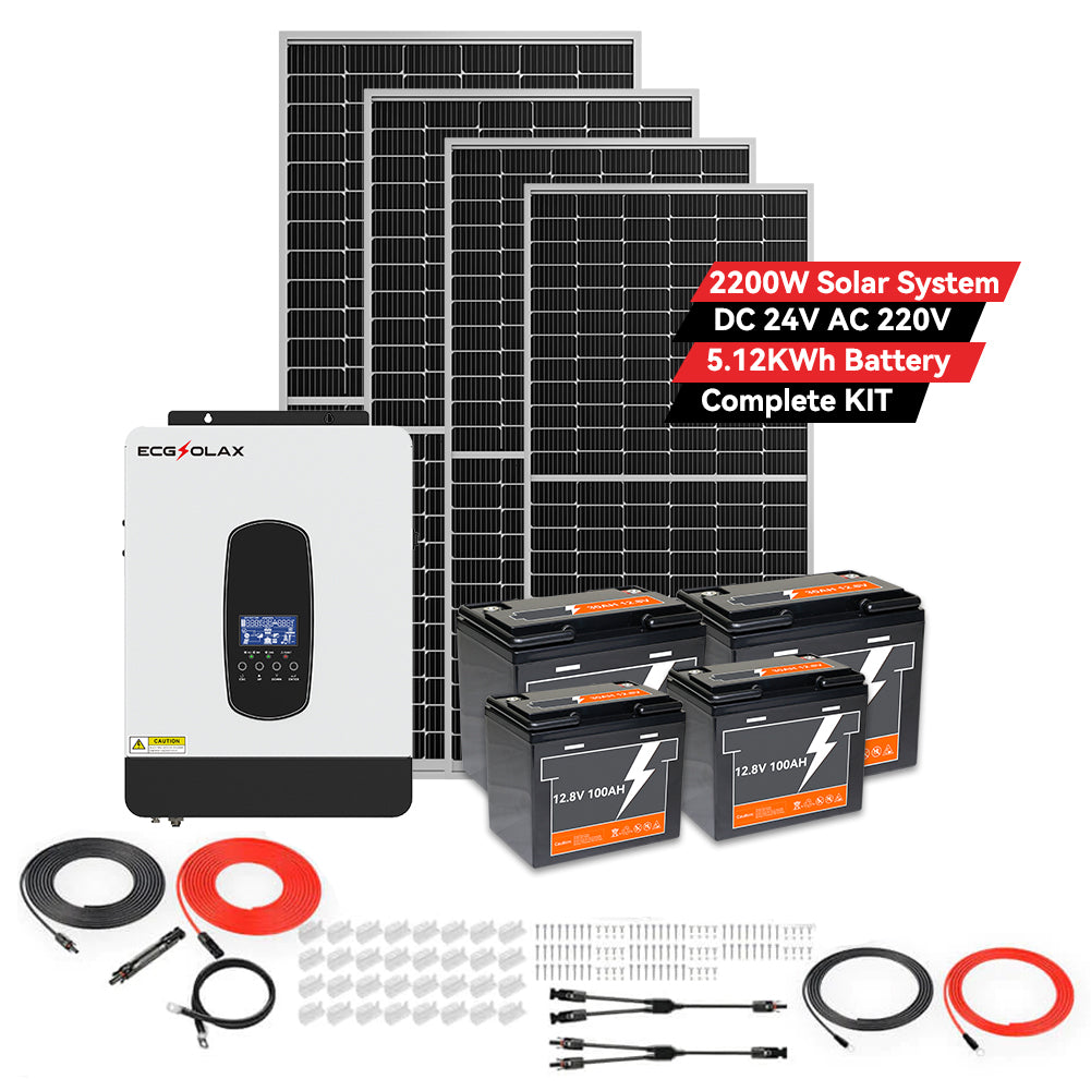 Complete Off-Grid Solar Kit - 2200W 24V – ECGSOLAX