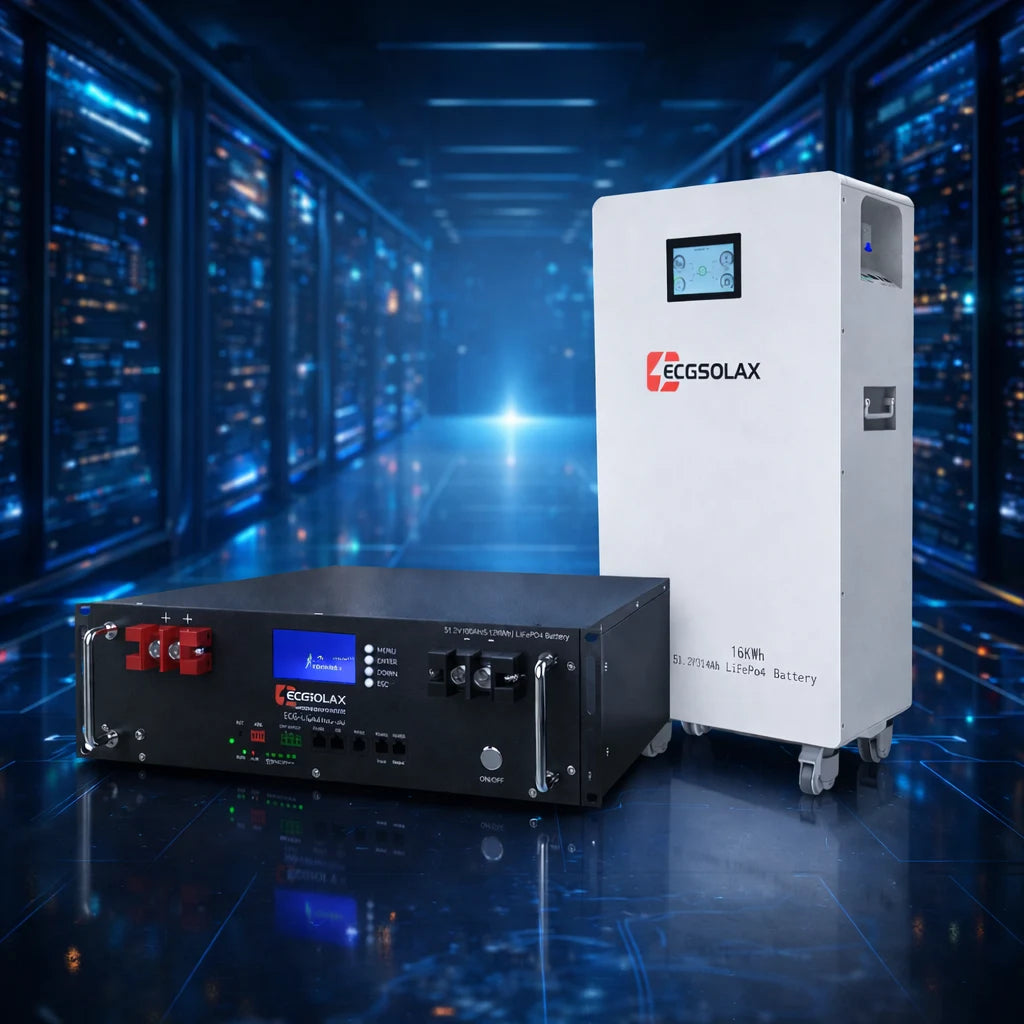 ECGSOLAX home energy storage system with lithium battery cabinet and inverter unit for solar backup power