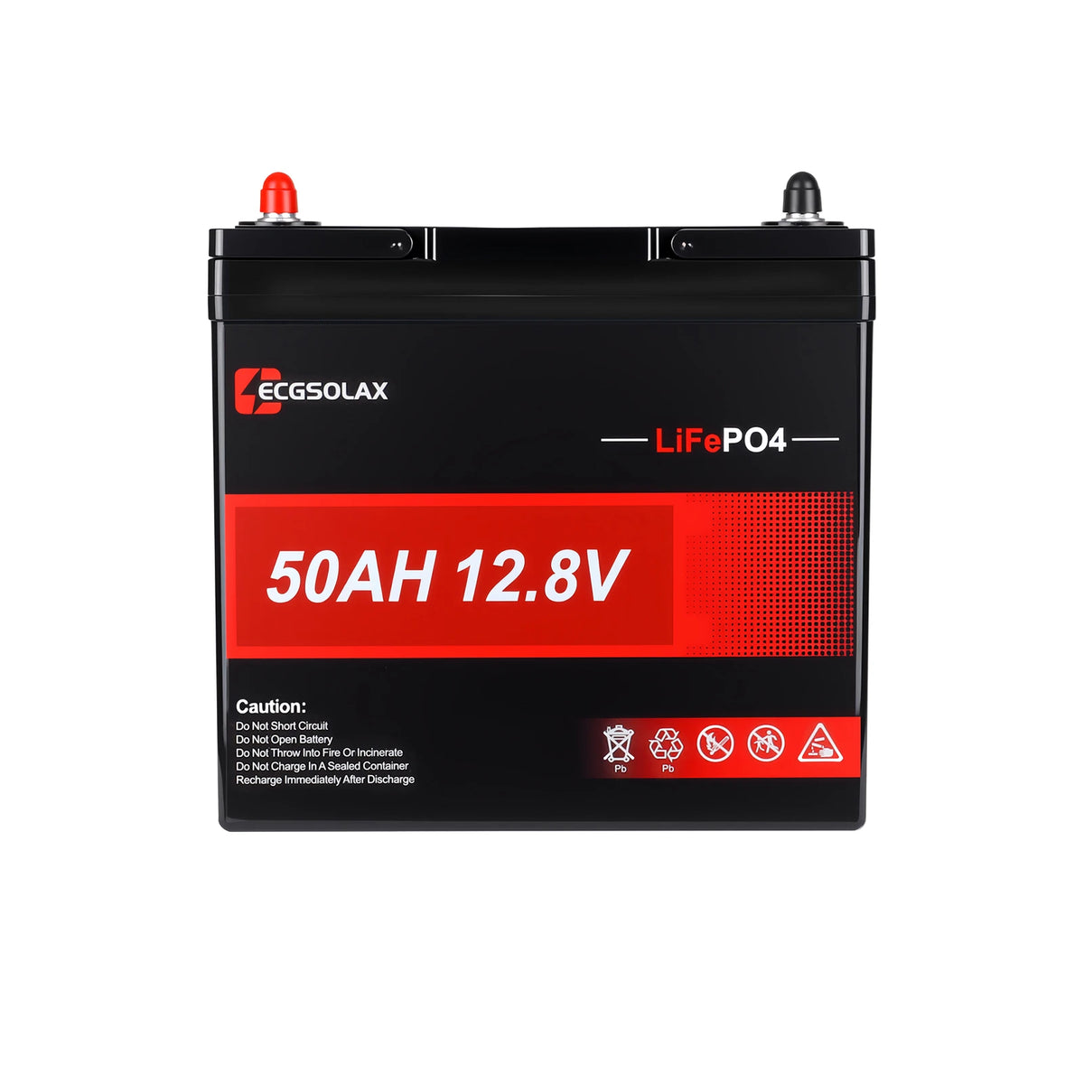 12.8V 50Ah LiFePO4 Lithium Battery Deep Cycle Solar RV Marine Battery