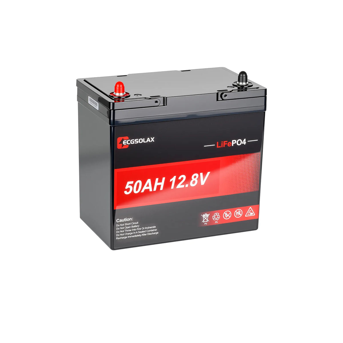 12.8V 50Ah LiFePO4 Lithium Battery Deep Cycle Solar RV Marine Battery