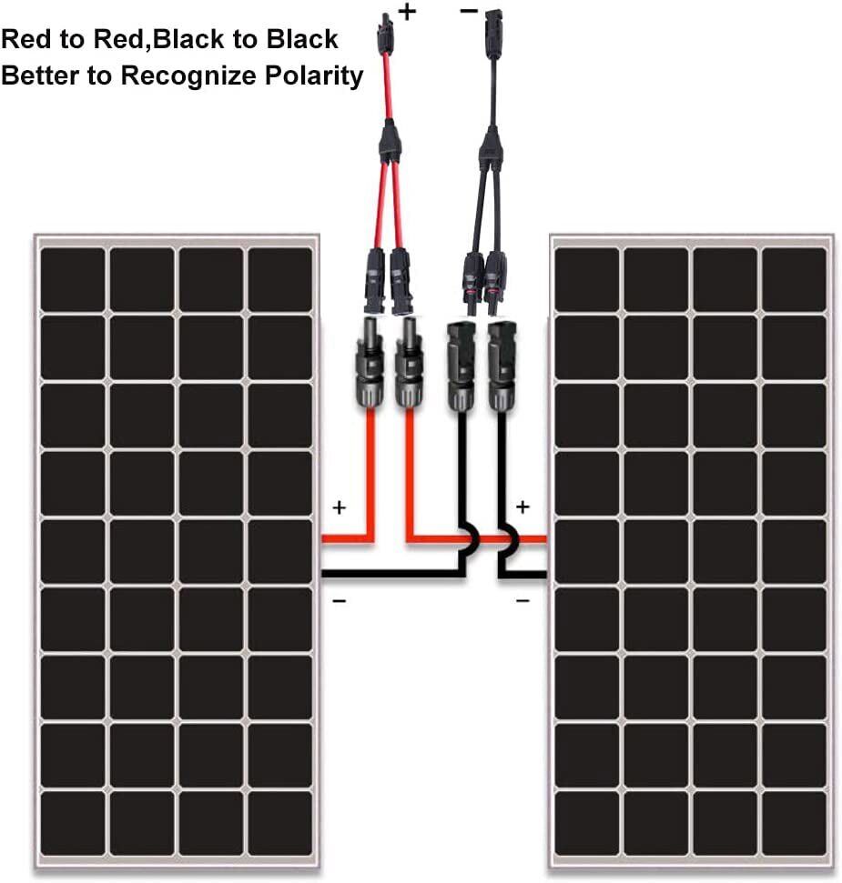 Solar Panel Y Branch Cable Connection Waterproof Adapter Connector Extension