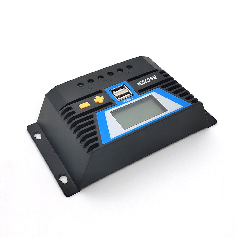 Solar Controller 20A, 12V 24V 36V 48V Auto Dual USB Output Charge Controller Fit for LithiumLead-Acid Battery Regulator
