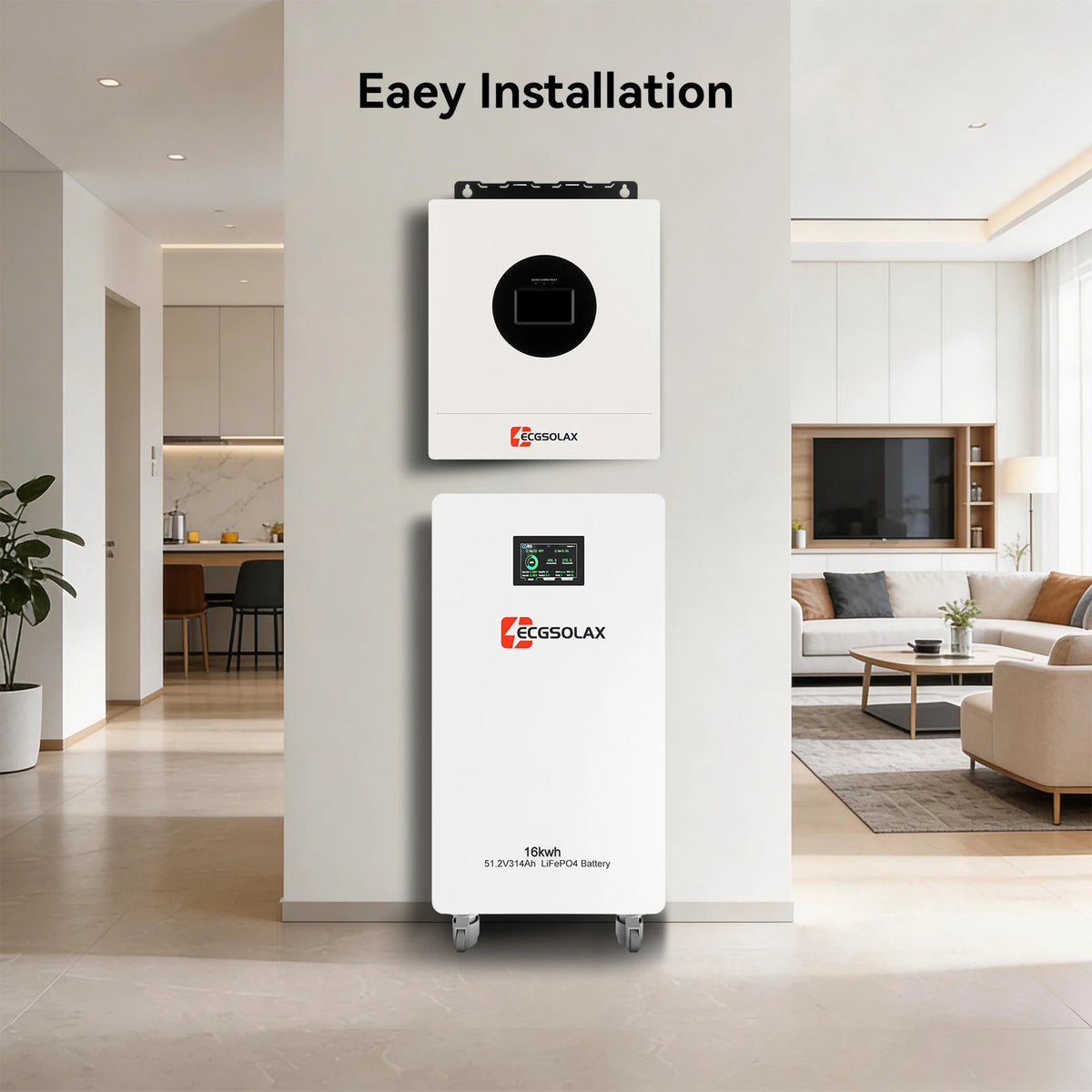 ECGSOLAX easy installation 16kWh LiFePO4 battery 314Ah energy storage unit