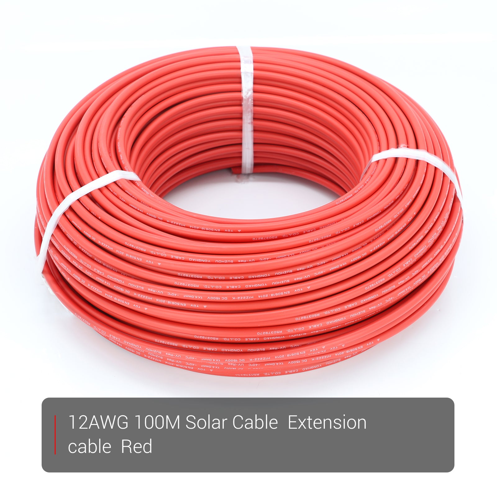 20M 4mm2 Solar Panel Wire 12AWG/65ft TUV Proved - Red – ECGSOLAX