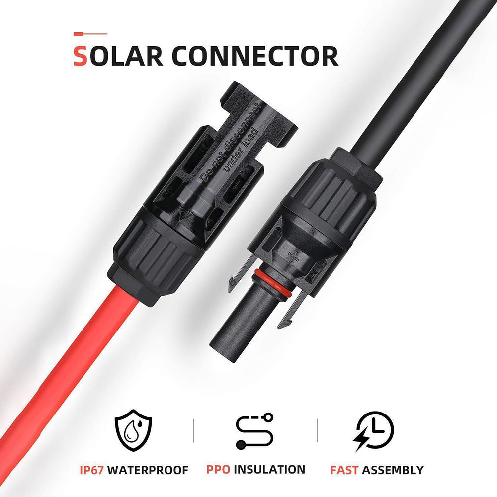 6M 6mm² Solar Panel Wire with photovoltaic MC4 solar connector